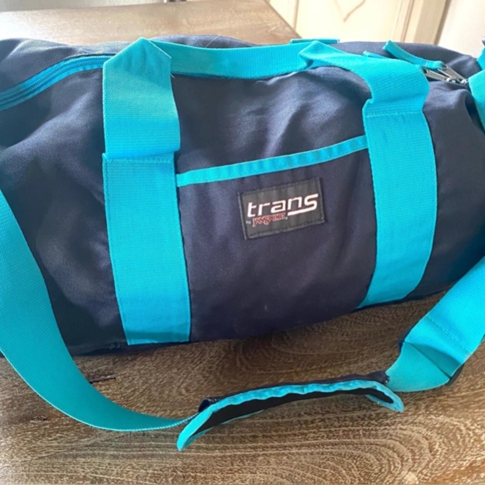 Black and Blue Gym Duffel Bag